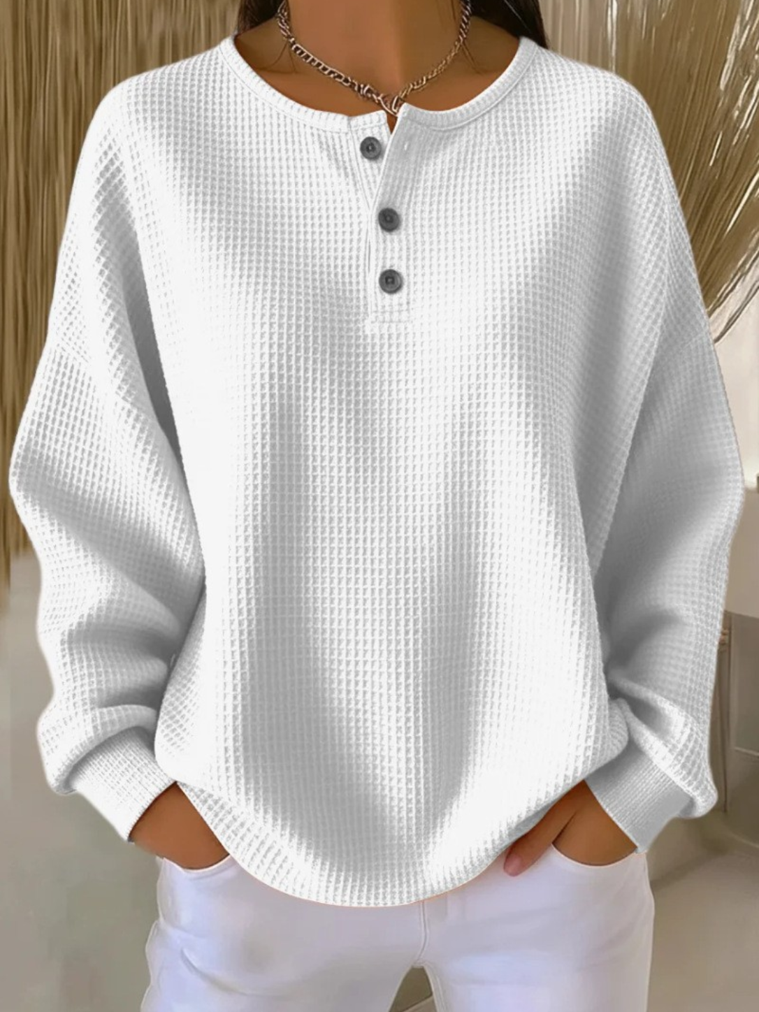 Soft Textured Button Jumper