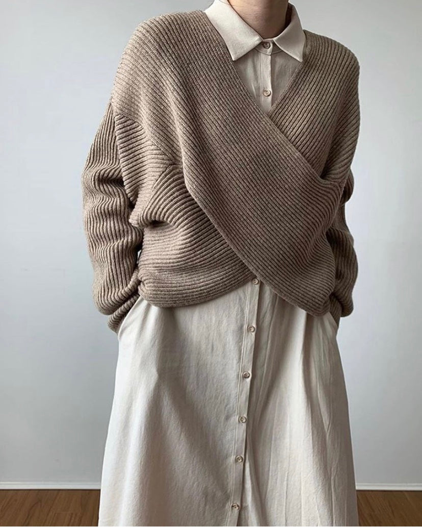 Cazel | Pull en tricot croisé chic