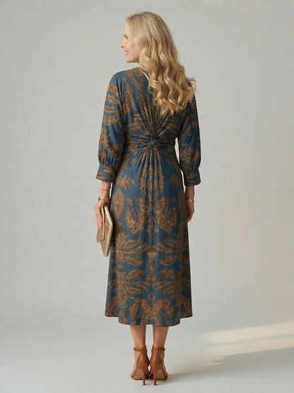 Natural Wrap Midi Dress