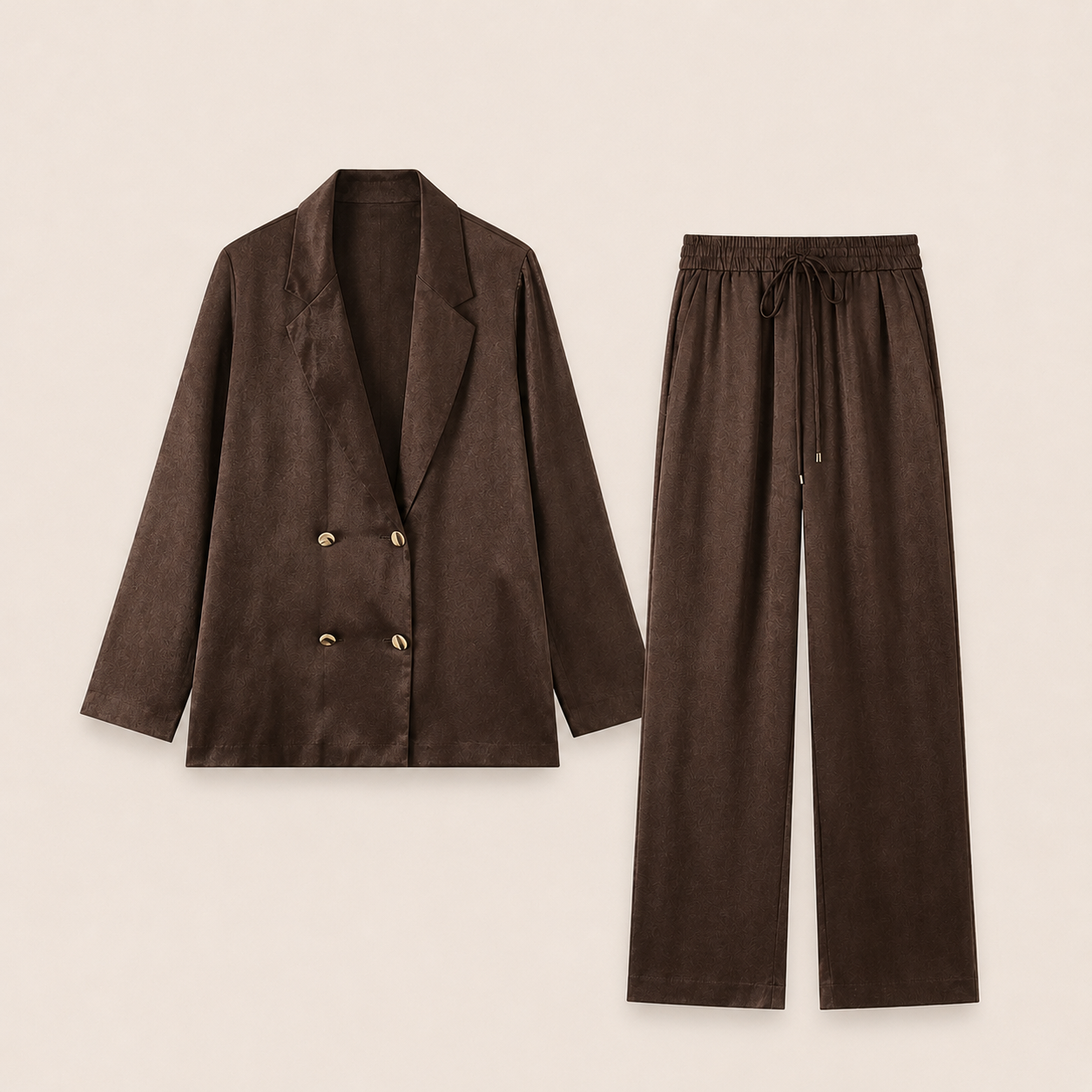 Élégance en Daim | Ensemble Blazer & Pantalon