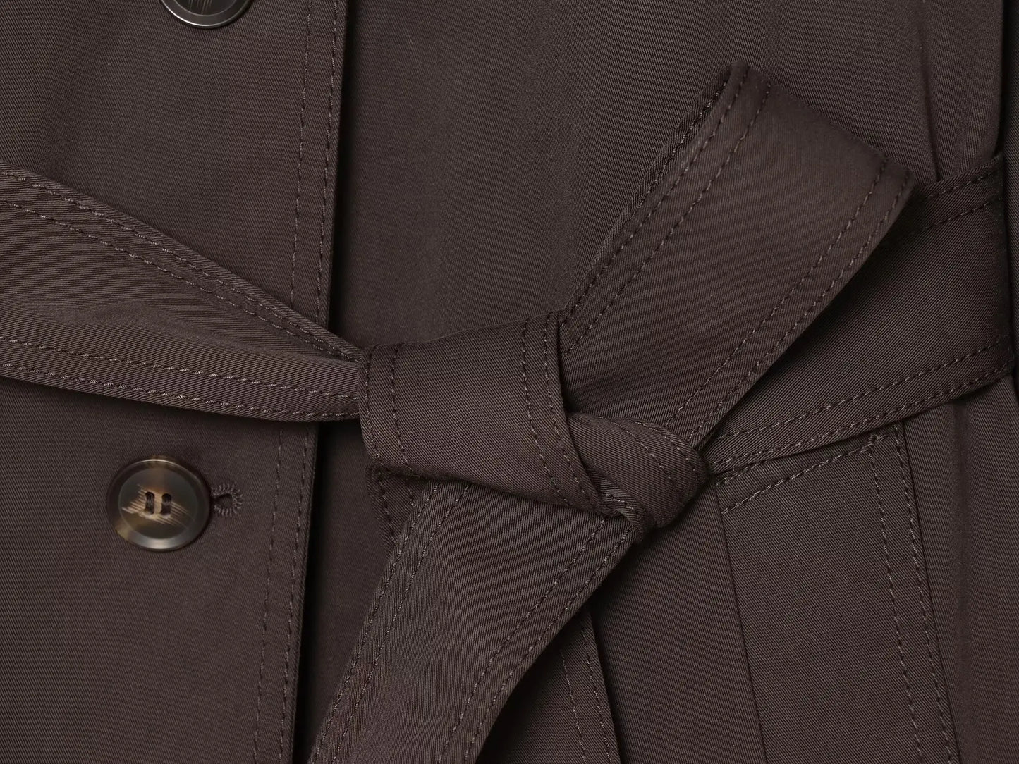 BSAY 2026 Minimalist Commuter Women Short Trench Coat Lapel Shoulder Epaulets Self Tie Belt Waist Casual Long Sleeve Wind Jacket