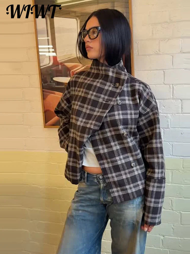 Élégance Moderne | Veste à Carreaux