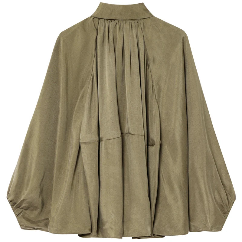 HXAO Women's Bomber Jacket Autumn New In Coats & Jackets Oversized Puff Long Sleeve Tops Ruffled Loose Outerwears Fashion Coats