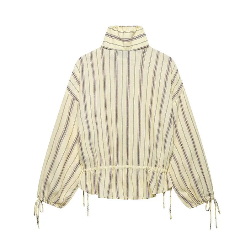 TFAFXY 2026 Autumn Women's Elegant Striped Blazer Suit Loose Button Blazer Wide-leg Pants Fashion Pants Set