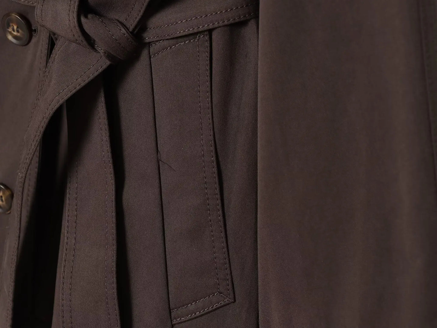BSAY 2026 Minimalist Commuter Women Short Trench Coat Lapel Shoulder Epaulets Self Tie Belt Waist Casual Long Sleeve Wind Jacket