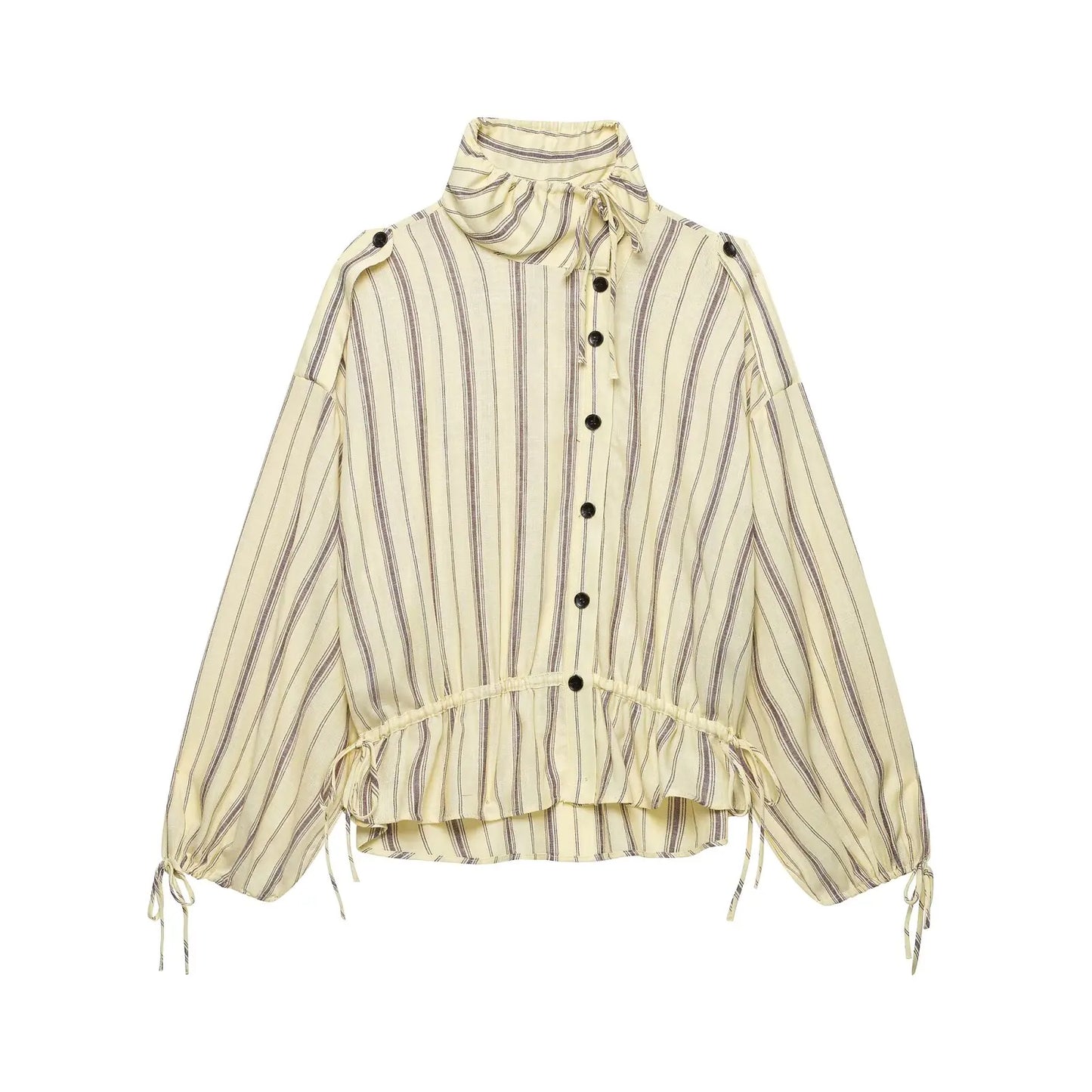 TFAFXY 2026 Autumn Women's Elegant Striped Blazer Suit Loose Button Blazer Wide-leg Pants Fashion Pants Set