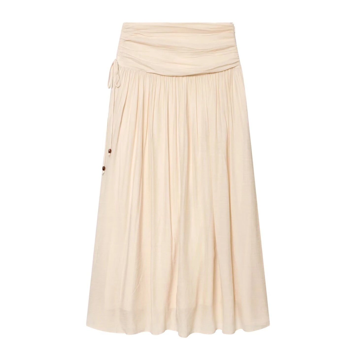 2026 summer new women's clothing with mushroom edge and large silhouette short top, pleated and pleated fabric skirt set
