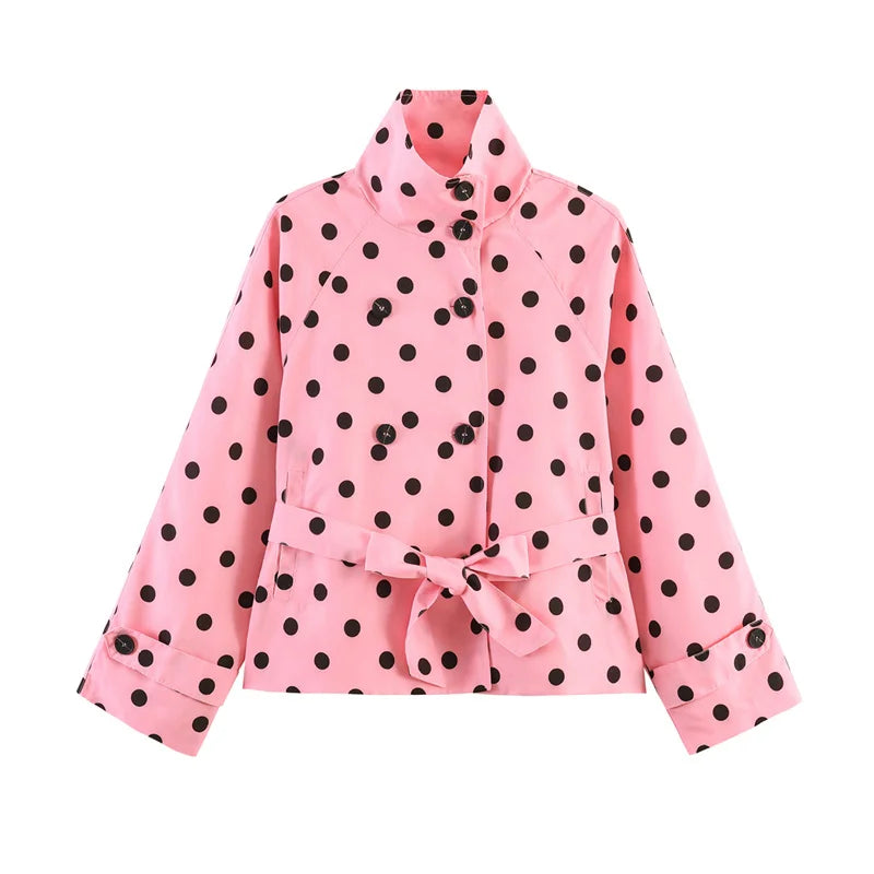 Élégance à Pois | Manteau Femme
