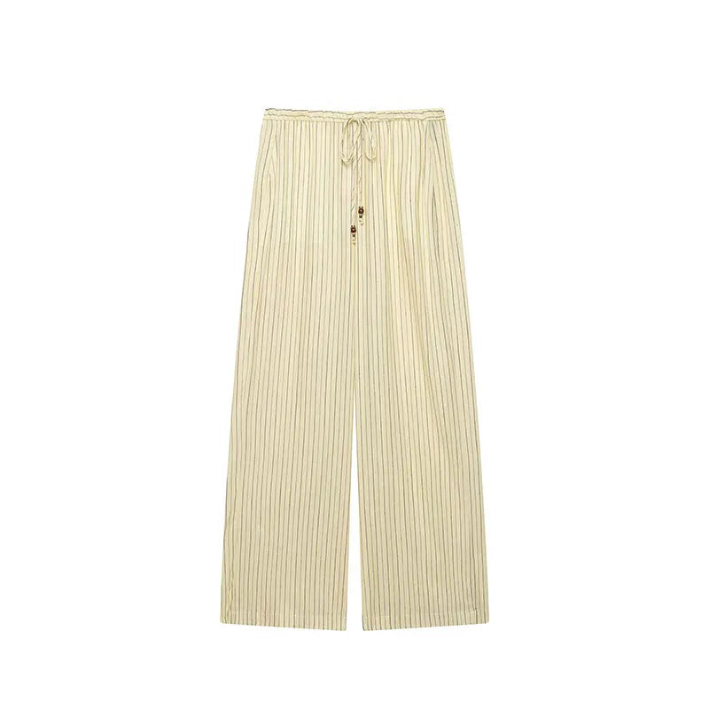 TFAFXY 2026 Autumn Women's Elegant Striped Blazer Suit Loose Button Blazer Wide-leg Pants Fashion Pants Set