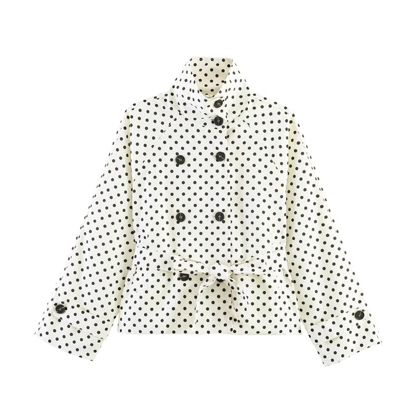 Élégance à Pois | Manteau Femme