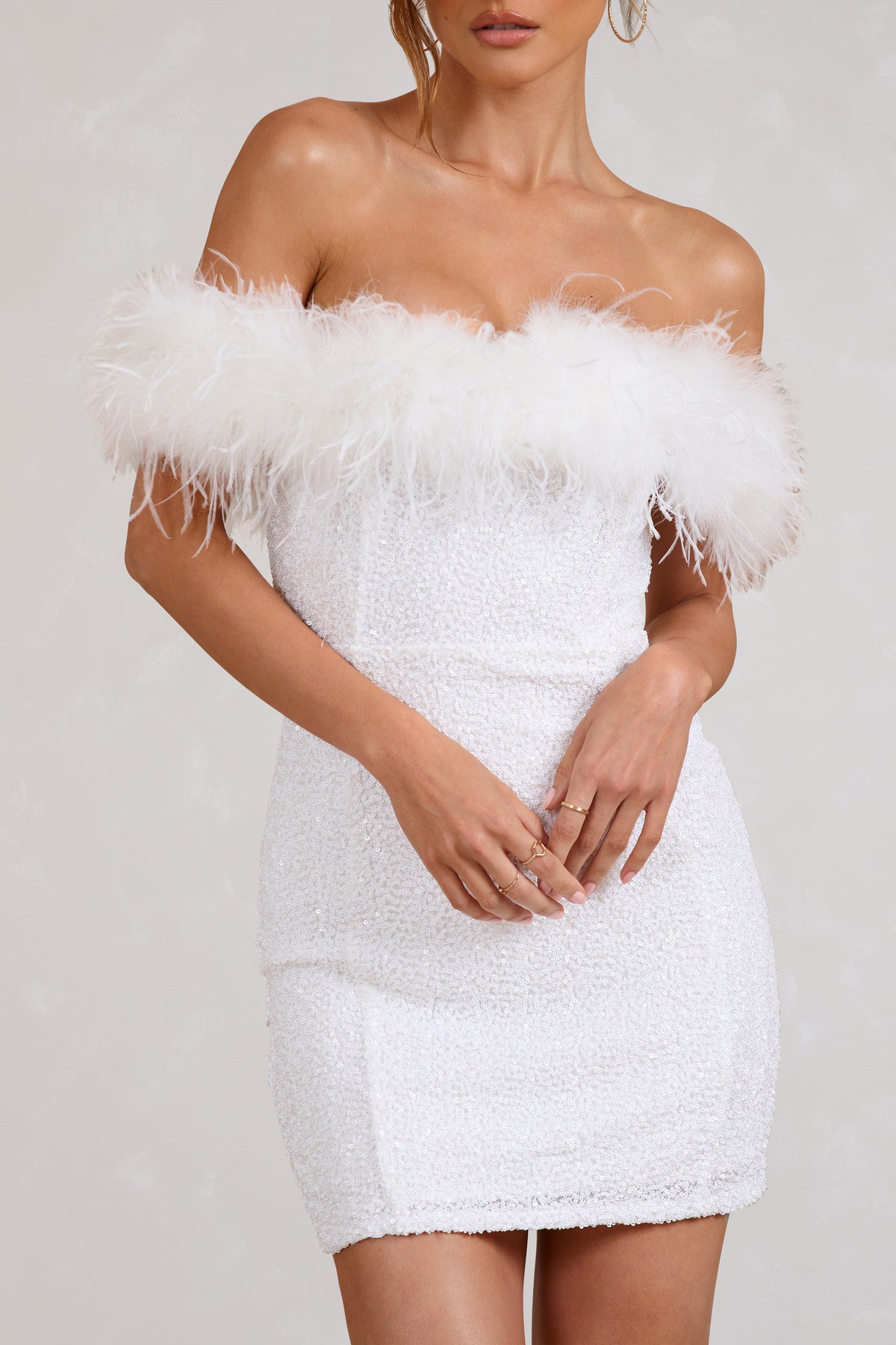 Cazel | Robe à pailettes avec plumes