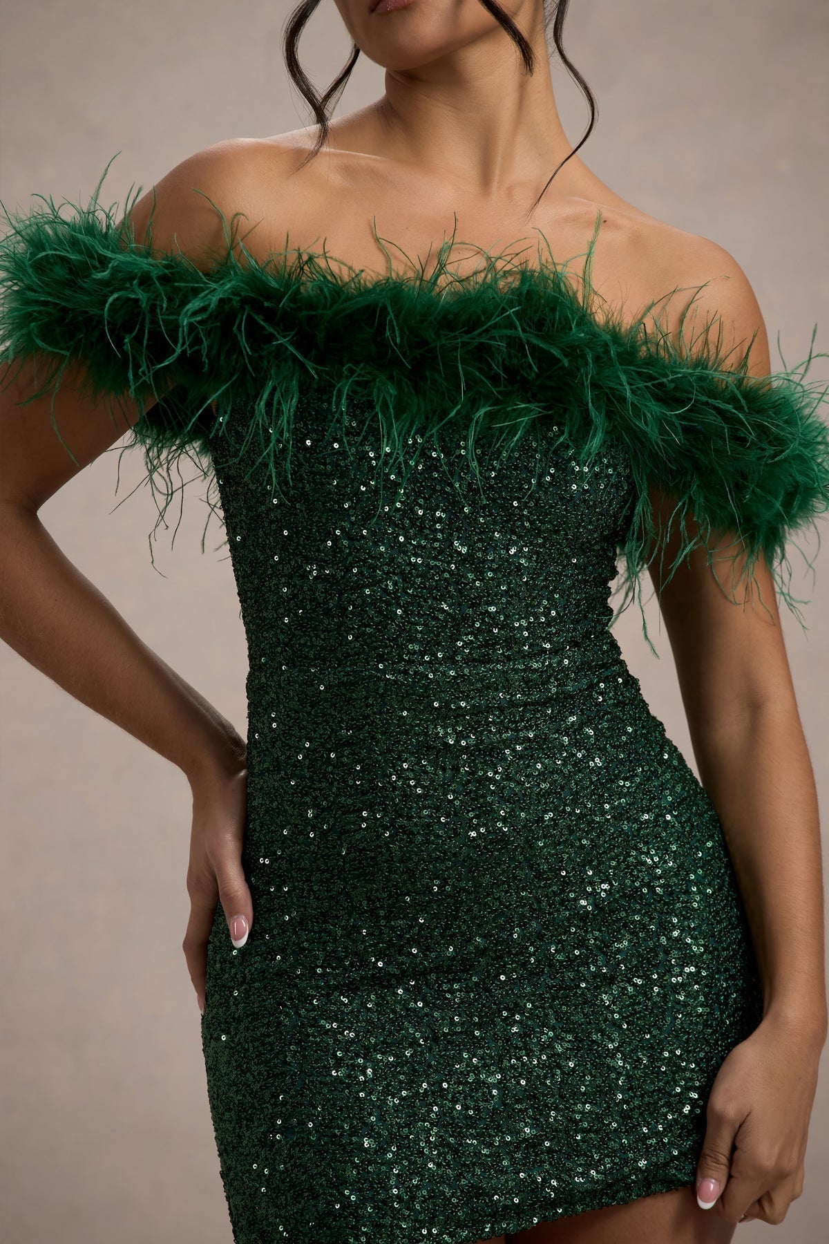 Cazel | Robe à pailettes avec plumes